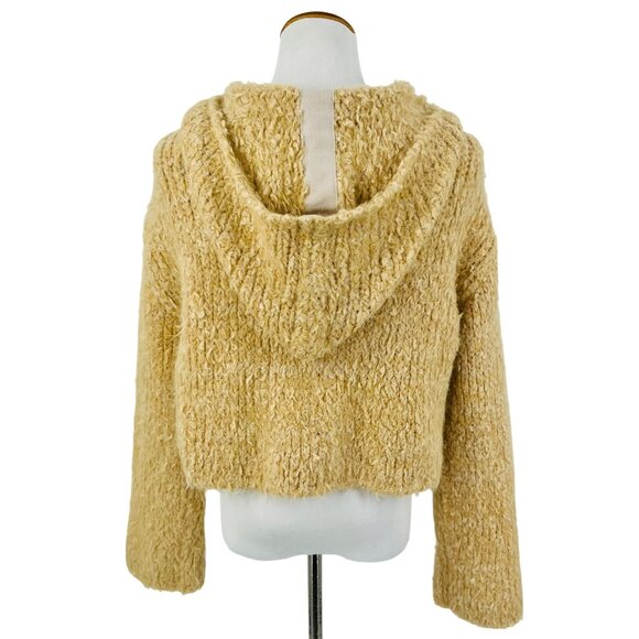 NWOT Free People Cream Beige Cropped Teddy Bear Boho Enchanted Hoodie Jacket - Picture 9 of 16